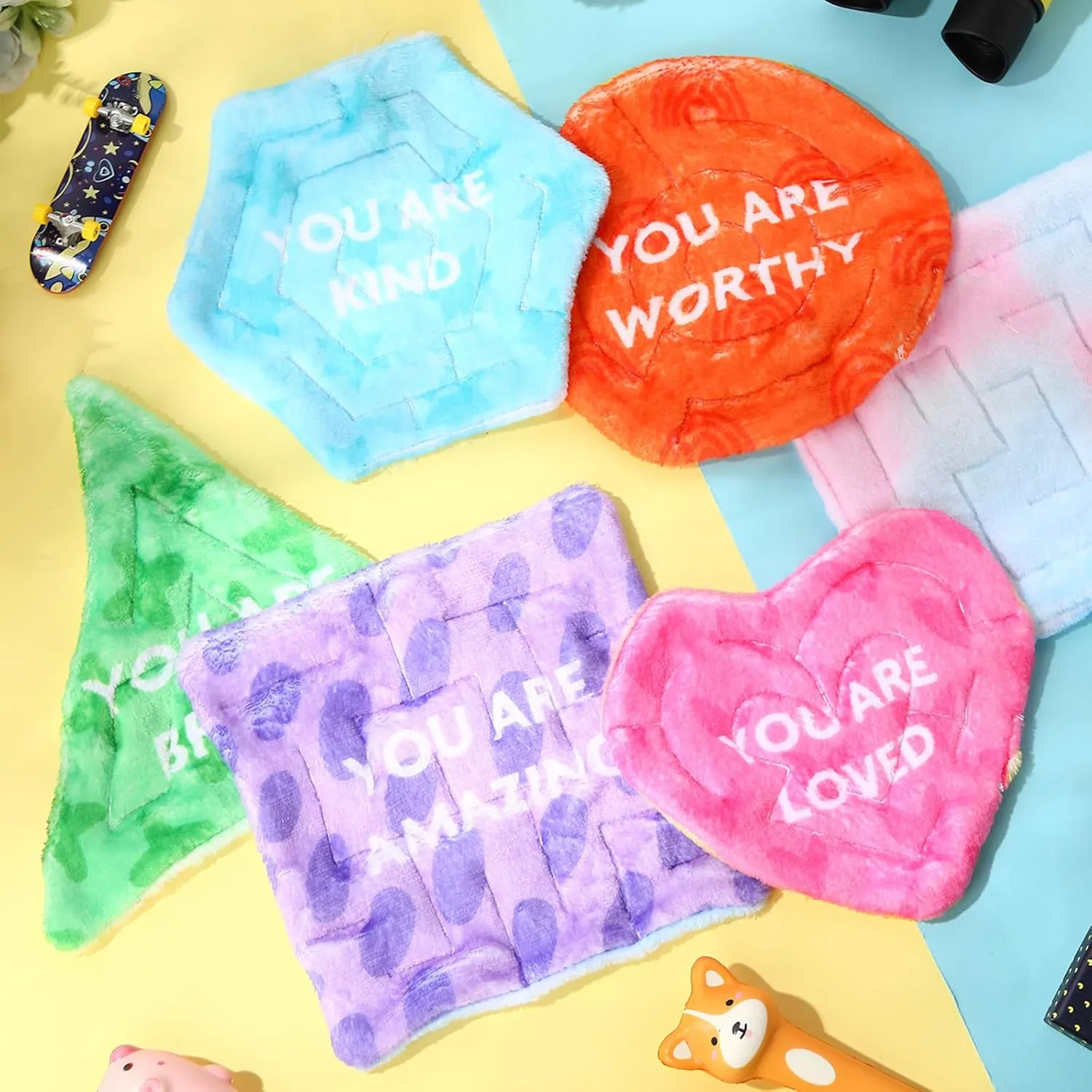 6 Pack Marble Maze Mat Bulk Sensory Fidget Stress Relief Anxiety Calming Toys Soft Fabric Tactile Pad for Kid Children Adult Autism Classroom Rewards Home School Supply Gift (Assort Style)