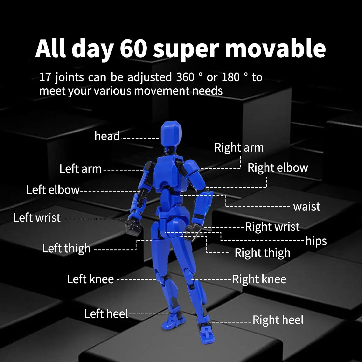 6 Pack T13 Action Figures Updated Assembly, Titan 13 Action Figure, Dummy 13 Figure Set,Nova 13 Robot Toy, Lucky 13 Action Figure 3D Printed Multi-Jointed Movable, Birthday Gift for Kids Boy