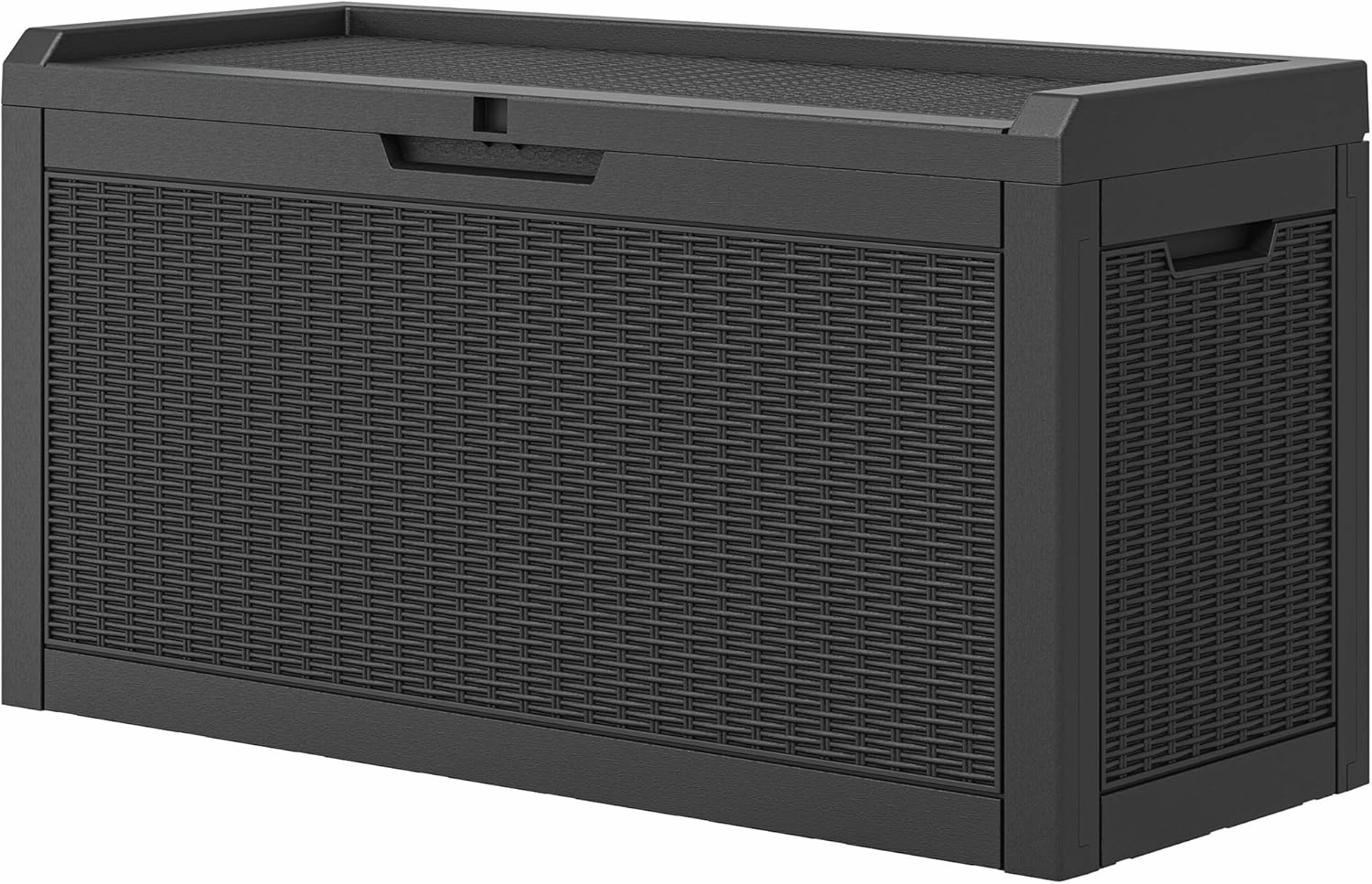60 Gallon Resin Deck Box Large Outdoor Storage Box,Waterproof Outside Deck Box,Outdoor Storage Cabinet with Lockable Lid,Backyard Storage Bench for Garde Tools,Pool Tools,Patio Furniture,Tools
