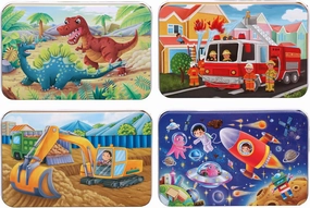 60 PCS Jigsaw Wooden Puzzles for Boys Ages 3-8 - Set of 4 Colorful Educational Puzzles, Fine Motor Skills Toys, Developmental Gifts for Preschoolers, Fun Brain Games, Interactive Learning Activities