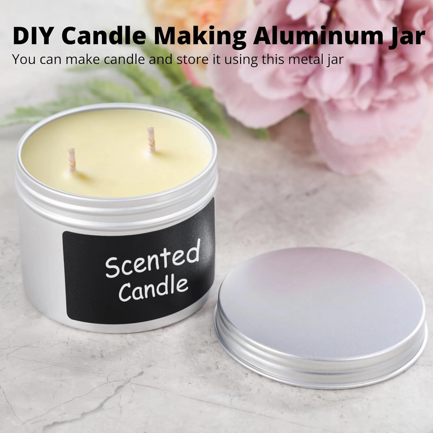 60PCS Metal Round Tins, 4 oz Aluminum Tin Cans Containers with Screw Lid for Lotion Bars, Balms, Salve, Spices or Beard Balm, DIY Candle Making Jar (60PCS)