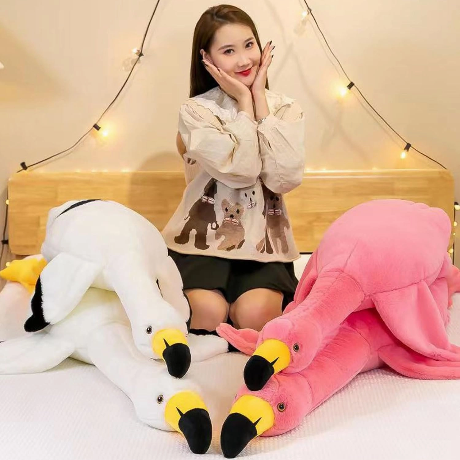 62" Flamingo Stuffed Animal Plush Pillow Giant Stuffed Animal Plush Doll Pink Flamingo Plush Toys for Kids Birthday Christmas Decoration Gifts（Pink）