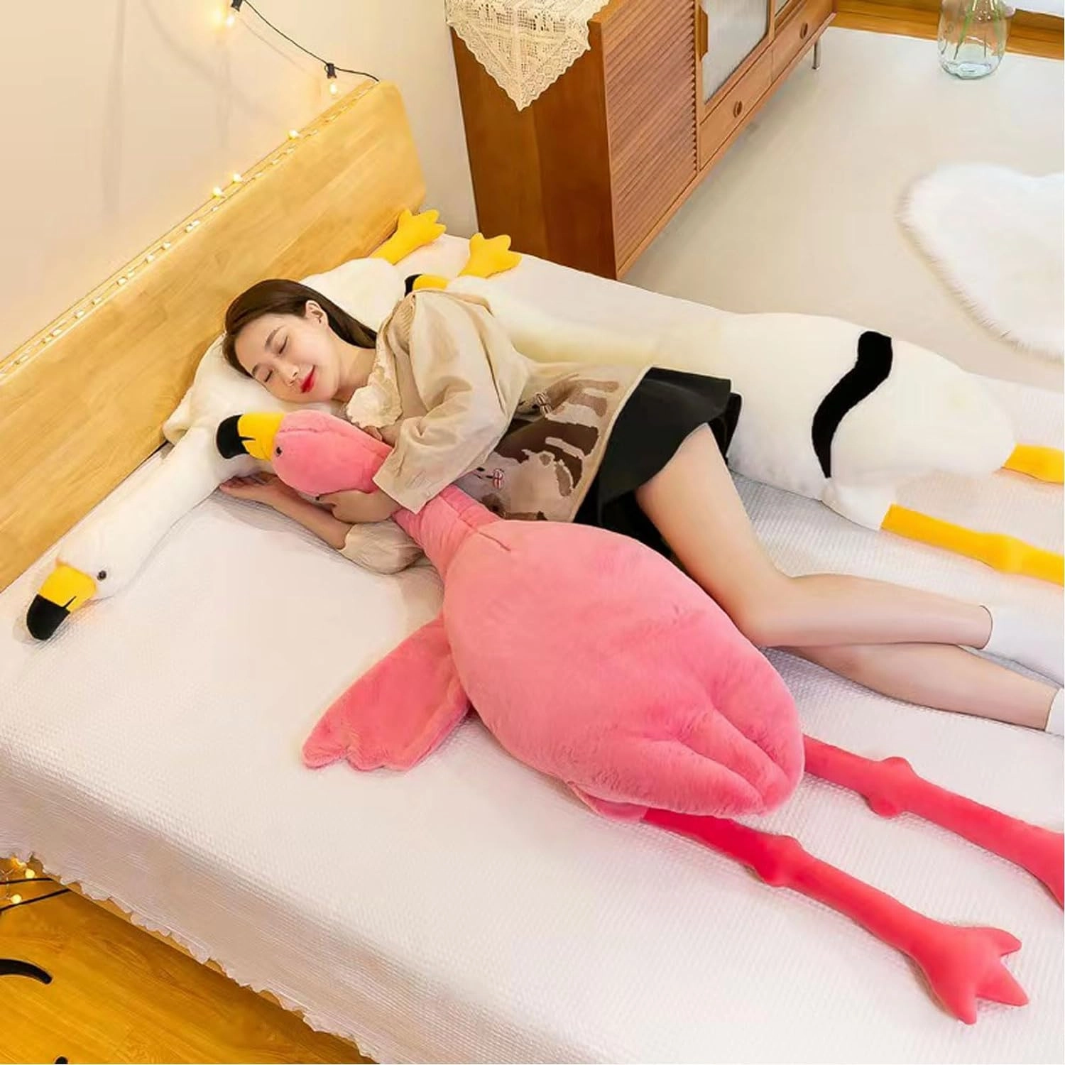 62" Flamingo Stuffed Animal Plush Pillow Giant Stuffed Animal Plush Doll Pink Flamingo Plush Toys for Kids Birthday Christmas Decoration Gifts（Pink）