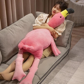 62" Flamingo Stuffed Animal Plush Pillow Giant Stuffed Animal Plush Doll Pink Flamingo Plush Toys for Kids Birthday Christmas Decoration Gifts（Pink）