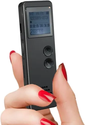 64GB Digital Voice Recorder - Voice-Activated Recorder, MP3 & WAV Audio Recordings, Ideal for Classes, Lectures, Meetings | One-Click Recording Device with Noise Reduction