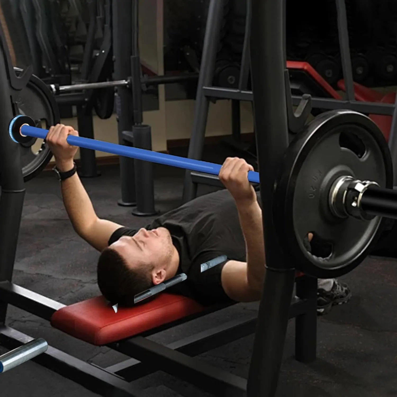 6ft Olympic Barbell – 15kg 2" Olympic Weight Bar for Home Gym, Squat, Deadlift, Press, Curl, 500LB Capacity, Red/Blue/Pink Bar for Strength Training