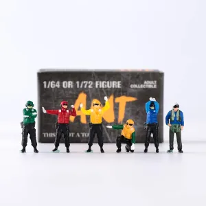 6pcs 1:72 Military Figures,Chinese Aircraft Carrier Ground Crew Set,Aircraft Display Model Kit Colorful Clothing Finished Version Soldier Model for Fighter Aircraft Miniature Scene