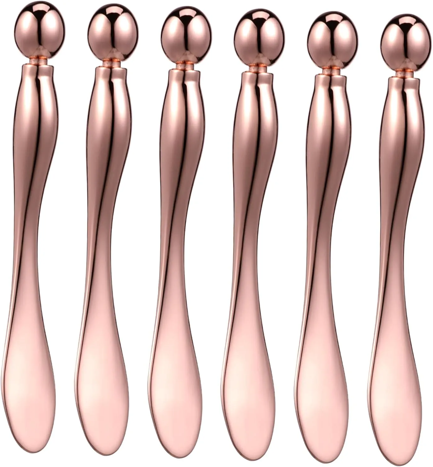 6pcs Eye Cream Applicator Metal Face Cream Spatula Roller Massager for Precise Application Stylish Design Convenient Beauty Tool for Home Salon Use