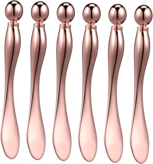 6pcs Eye Cream Applicator Metal Face Cream Spatula Roller Massager for Precise Application Stylish Design Convenient Beauty Tool for Home Salon Use