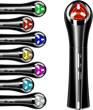7-in-1 Glow Device Skin Care Tool, Multifunctional Facial Massager, at Home Face Sculpting Tool and Neck Massager, Boosting Skin Care Absorption, Black