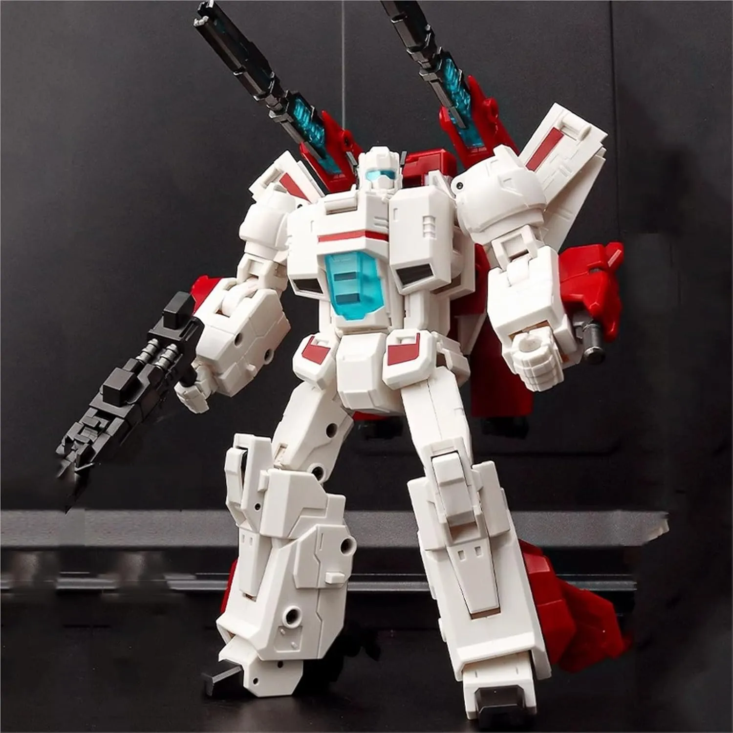7in Jetfire Robot Skyfire Action Figure TNT01 Robot and Airplane Toys Models Decorations Ornaments (Red and White)