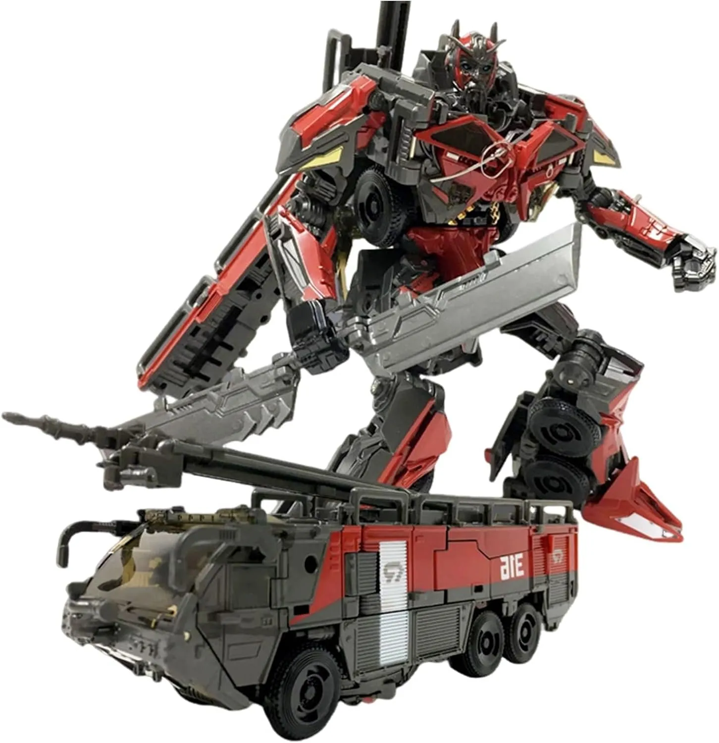 7in Sentinel Prime Action Figure Fire Truck and Robot Toys Decorations Ornaments Holiday Creative Gifts for Boys and Girls