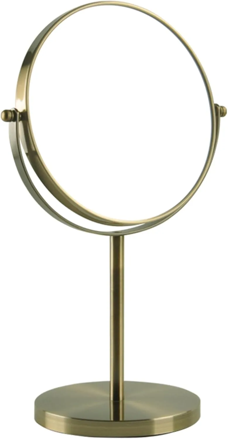 8 Inch Tabletop Rotation Makeup Mirror, Double Side 3X Magnification Cosmetic Mirror, Removable Countertop HD Shaving Mirror, Standing Vanity Mirror for Hair Salon,Bronze