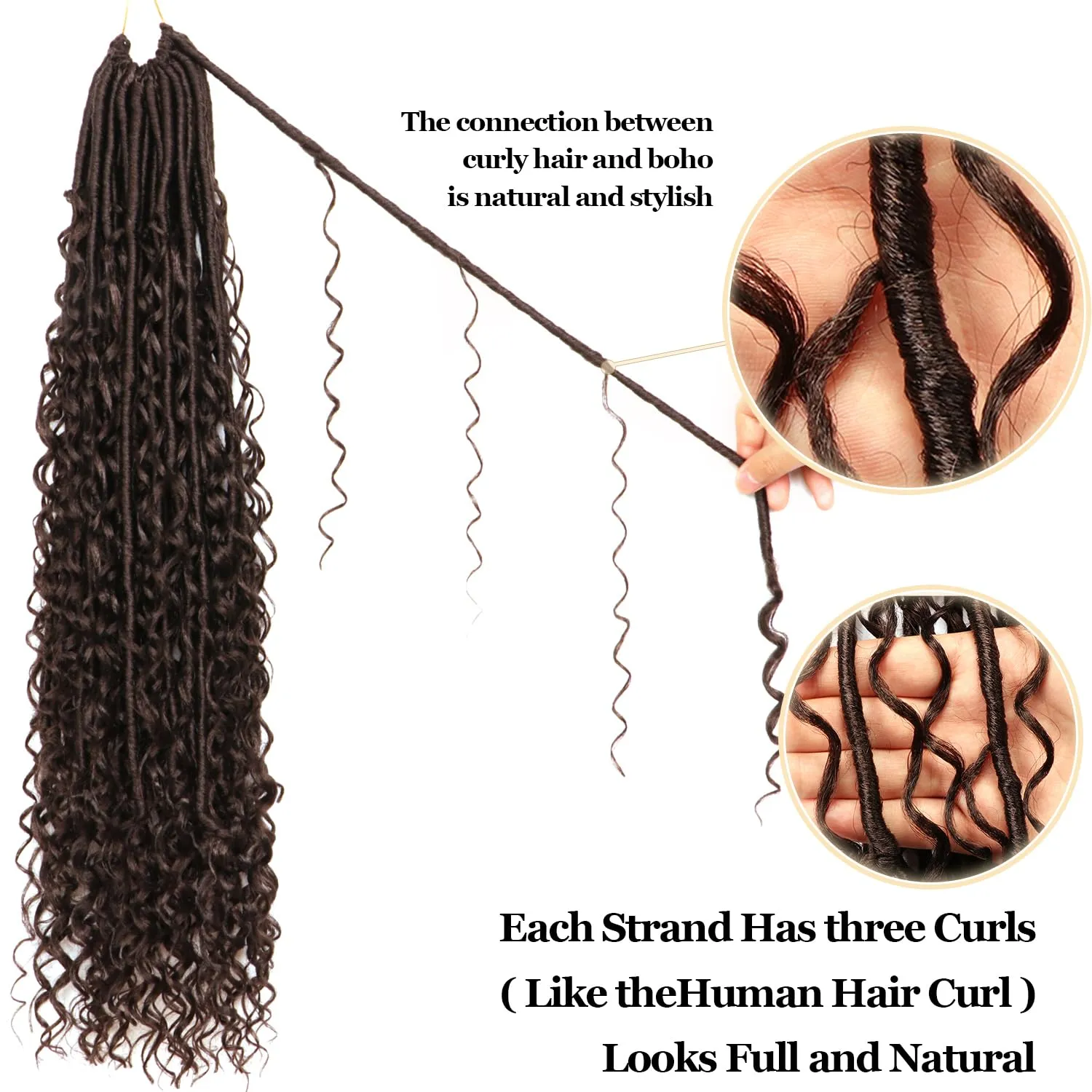 8 Packs Goddess Faux Locs Crochet Hair-24 Inch Boho Soft Locs Crochet Hair for Black Women (#4, 24 Inch(Pack of 8))