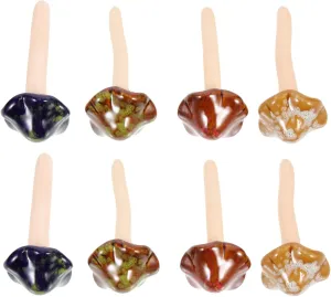 8pcs Ceramic Garden Mushrooms Models Small Decoration Stakes for Yard DIY Bonsai Mushroom Adornments