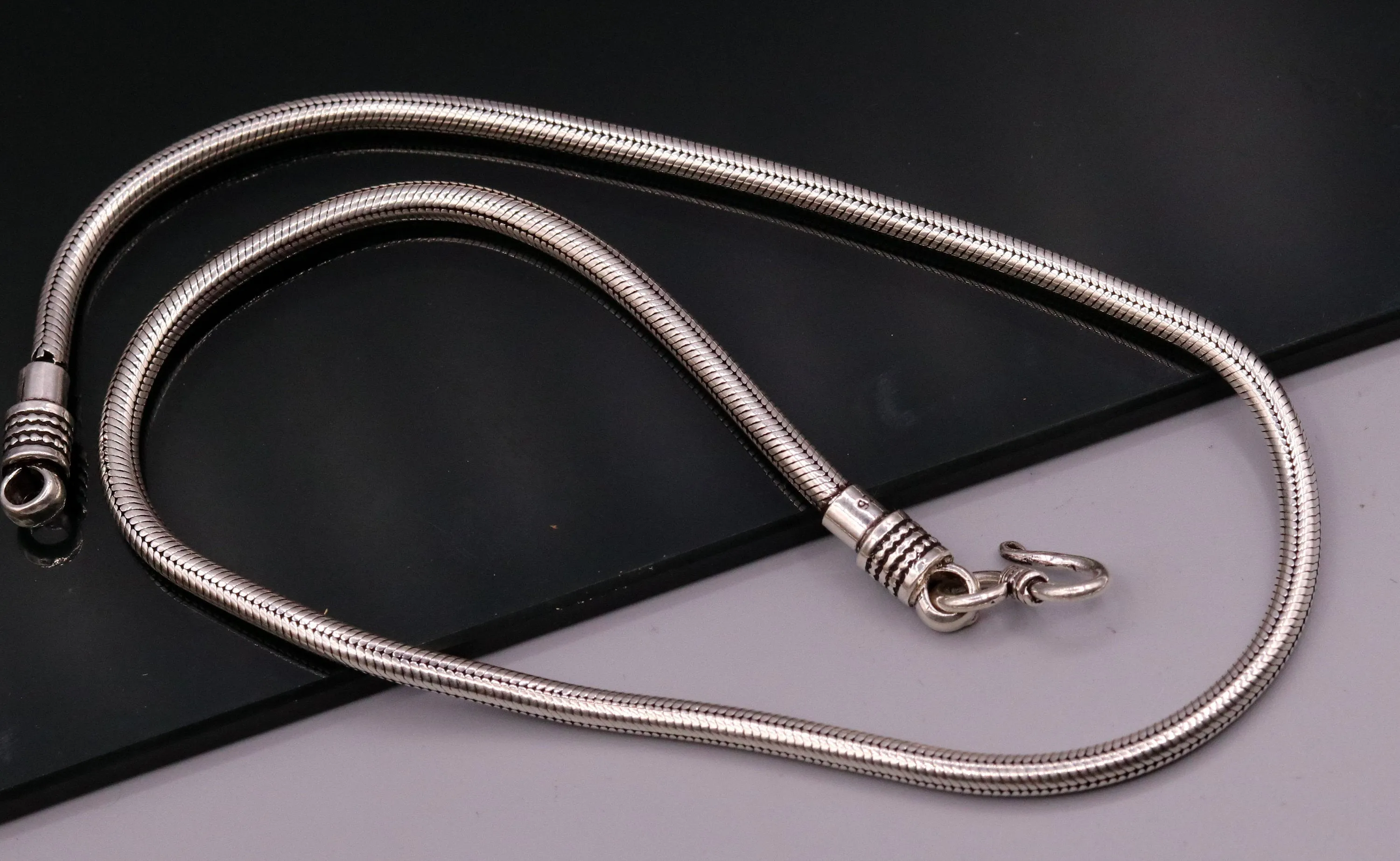 925 sterling silver 20 inch handmade flexible snake chain , screw chain amazing antique chain necklace jewelry unisex gifting jewelry ch35