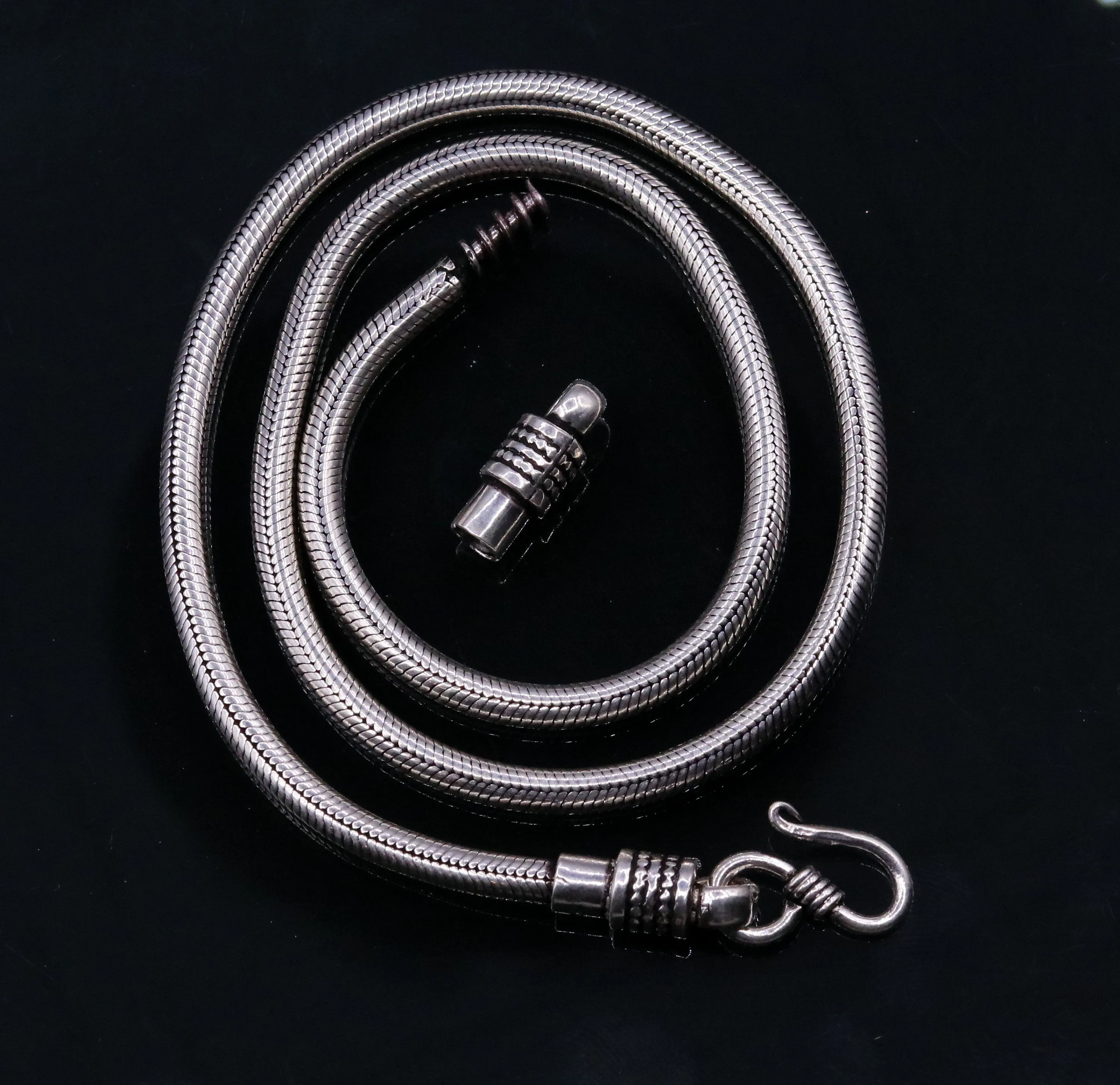 925 sterling silver 20 inch handmade flexible snake chain , screw chain amazing antique chain necklace jewelry unisex gifting jewelry ch35