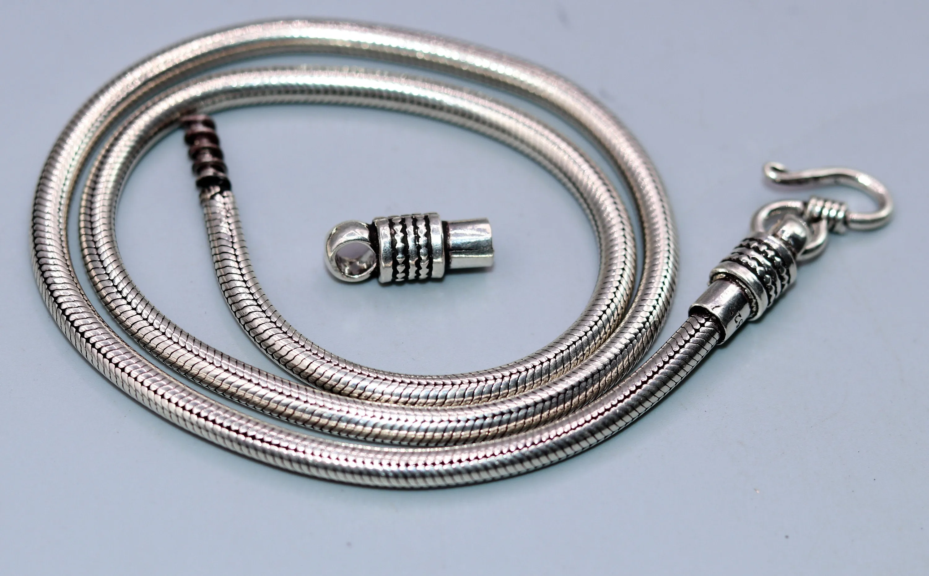 925 sterling silver 20 inch handmade flexible snake chain , screw chain amazing antique chain necklace jewelry unisex gifting jewelry ch35