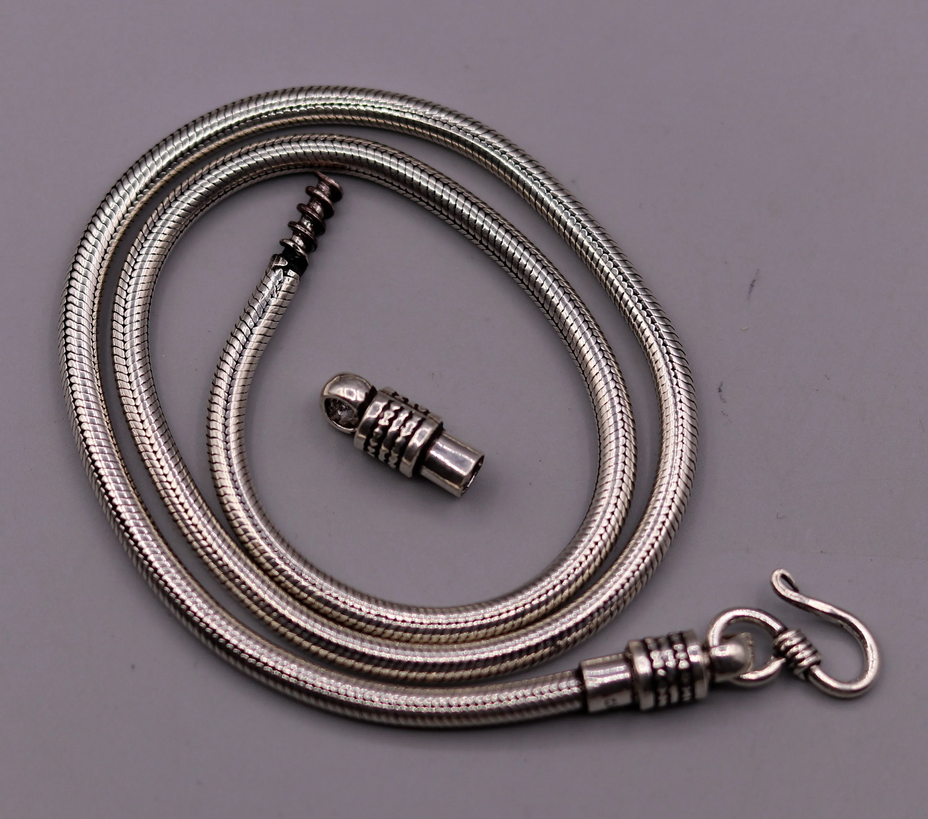 925 sterling silver 20 inch handmade flexible snake chain , screw chain amazing antique chain necklace jewelry unisex gifting jewelry ch35