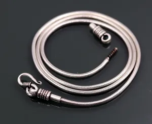 925 sterling silver vintage handmade fabulous screw chain, pendant chain, 26 inches oxidized solid real chain necklace for pendant ch46