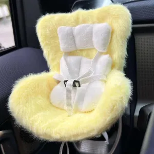 Accessories for Dolls，Safety seat，Car Plush Doll Sofa, Car Decoration Sofa, Display Dolls，Protect Dolls，Suitable for 17-cm Plush Dolls（no Dolls） (Yellow)