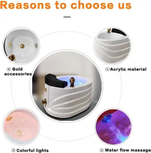 Acrylic Footbath Foot Soak Tub Acrylic Pedicure Sink With Heat And Massage Pedicure Bowl Salon Massage Equipment Home Foot Bath Special For Hotel Foot Bath Club For Foot Soaking. ( Color : With water