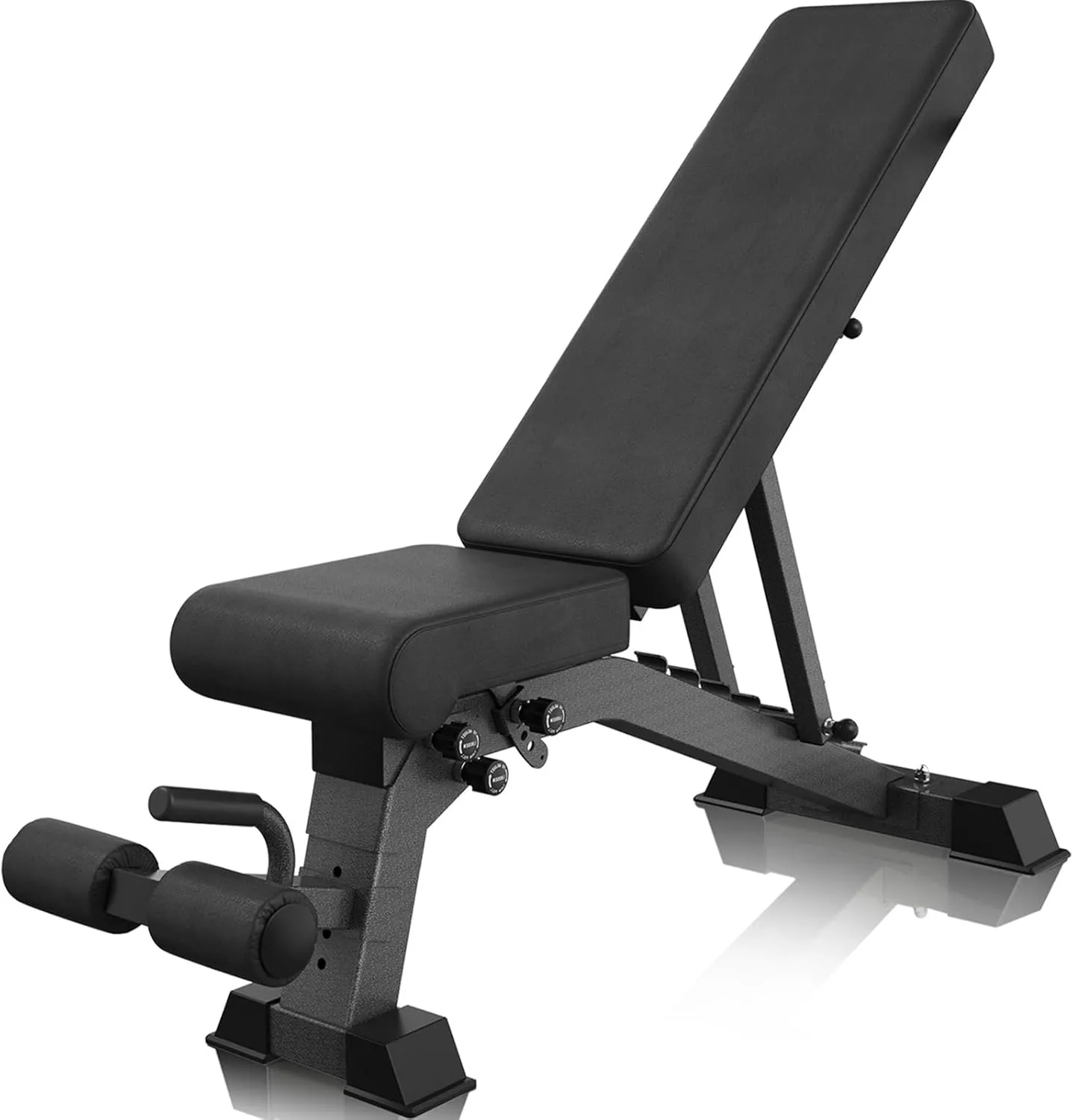 Adjustable Weight Bench - 1200lbs Capacity Workout Bench, Full Body Workout Exercise Bench for Home, Fully Upright Backrest Design, Adjustable Incline Decline Bench Press - 2025 Version Black