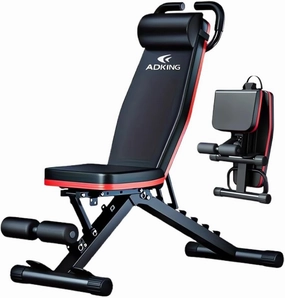 Adjustable Roman Chair for Home Gym – Foldable Back Extension Bench for Core, Hip & Lower Back Workout – Multi-Functional Hyperextension Bench with Tension Rope for Full-Body Exercise