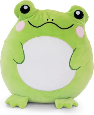Adorable Large 15 Inch Zoe The Frog Squish Plush Pillow - Super Soft Original Cute Plushie Toy: Smiling Stuffed Animal Gift for Kids and Adults