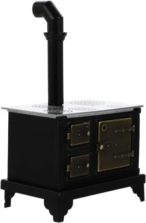 Adorable Miniature Iron Stove Model for Dollhouse Scale Cooking Bench Accessory Smooth Simple Design for Mini House Decoration and Scene Layout
