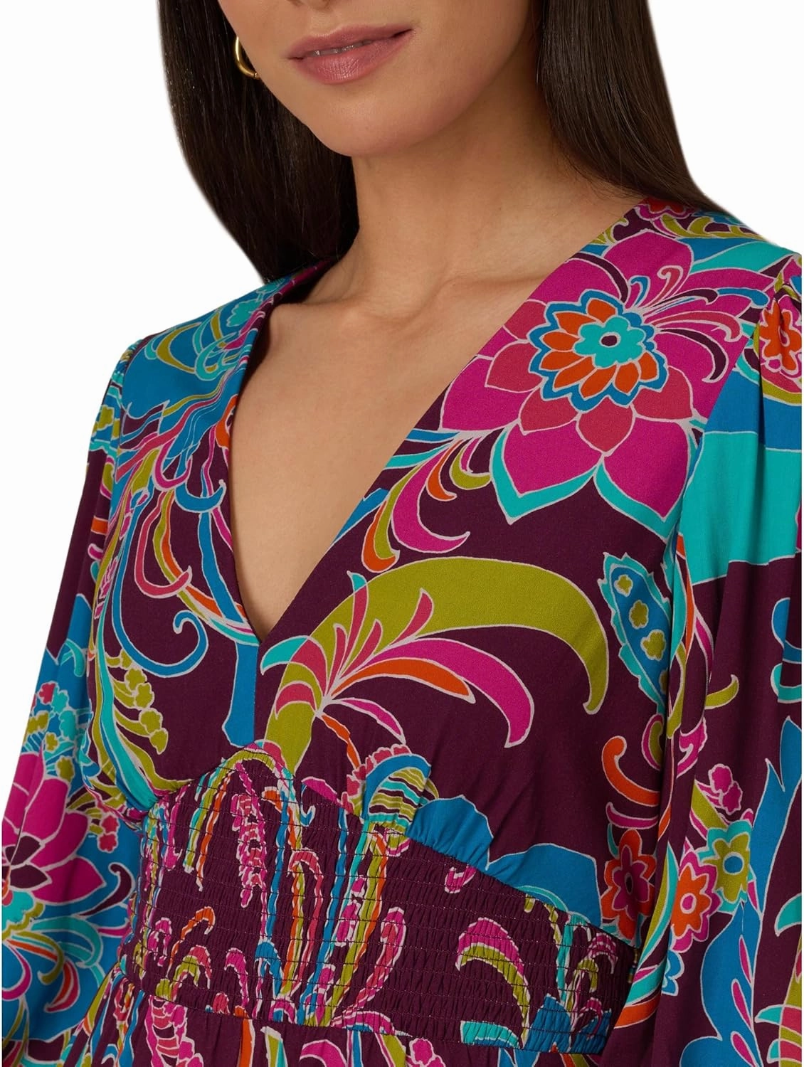 Adrianna Papell Women's Printed Flounce Short Dress