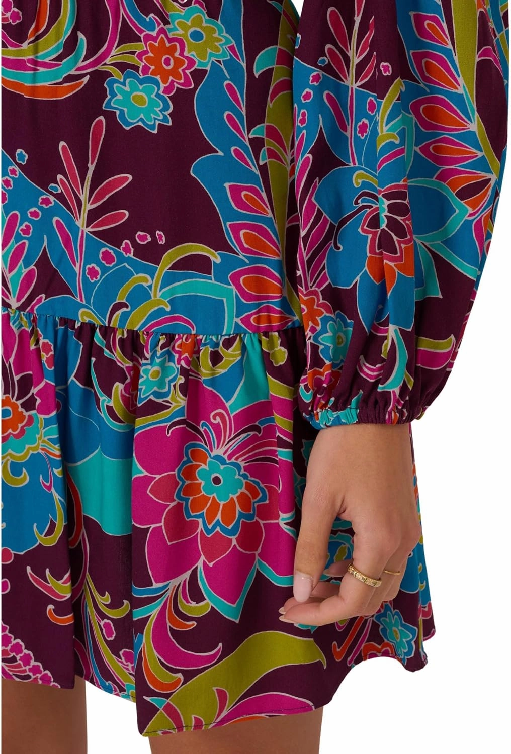 Adrianna Papell Women's Printed Flounce Short Dress