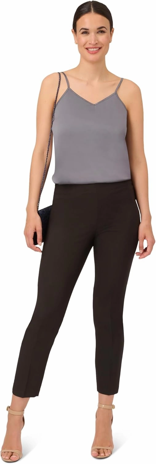 Adrianna Papell Women's Solid Bi-Stretch Pull-on Pant