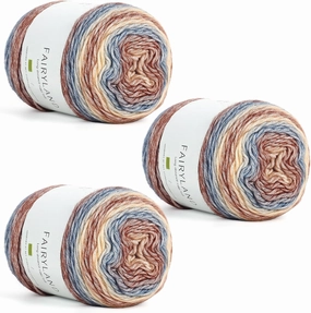 Aeelike Gradient Yarn for Crocheting, 3 Skeins Cake Yarn 100g (3.52 oz) 245m (267 Yards), Super Soft Ombré Yarns Cake Gradient Cake Yarn for Making Colorful Crafts, Khaki Gradient