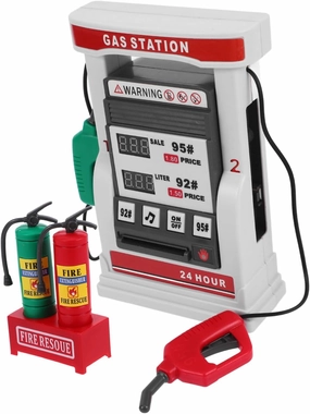 Alasum 1Set Simulation Gas Station Model Multi Function Interactive Card Swiping with Voice Prompt Realistic DIY Educational Playset