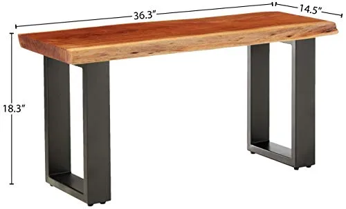 Alaterre Furniture Alpine 36" Bench, Natural