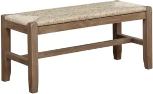 Alaterre Furniture Newport 40" Wood Bench with Rush Seat