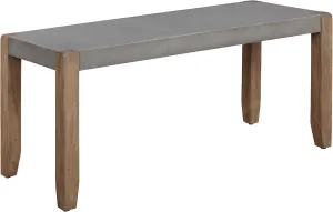 Alaterre Furniture Newport Bench with Faux Concrete Seat and Wood Legs - 40 Inch Entryway Bench with Rustic Industrial Design - Benches for Bedroom, Living Room, Dining Room, and Mudroom