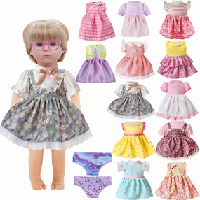 Alive-Baby-Doll-Clothes-and-Accessories - 12 Sets Girl Doll Clothes Dress Fit 12 13 14 15 Inch Doll,Baby Doll Clothes - Doll Outfits Accessories w/2 Underpants for Little Girls Christmas-Birthday Gift