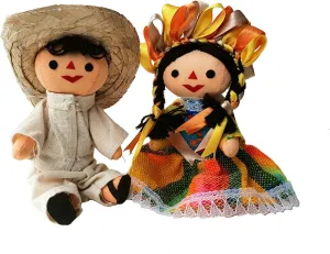 ALKIMIA INC Mexican Handmade Traditional Rag Couple Dolls - 5 inches