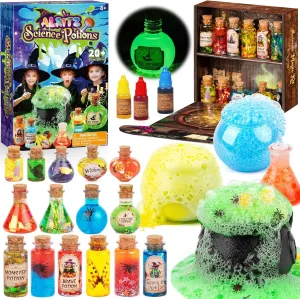 Alritz Science Potions Kit for Kids - 23 Magic Mix Potion Bottles, Witches Cauldron, Birthday Christmas Party Decorations Gifts Toys for Boys Girls 8 9 10 11  Years Old