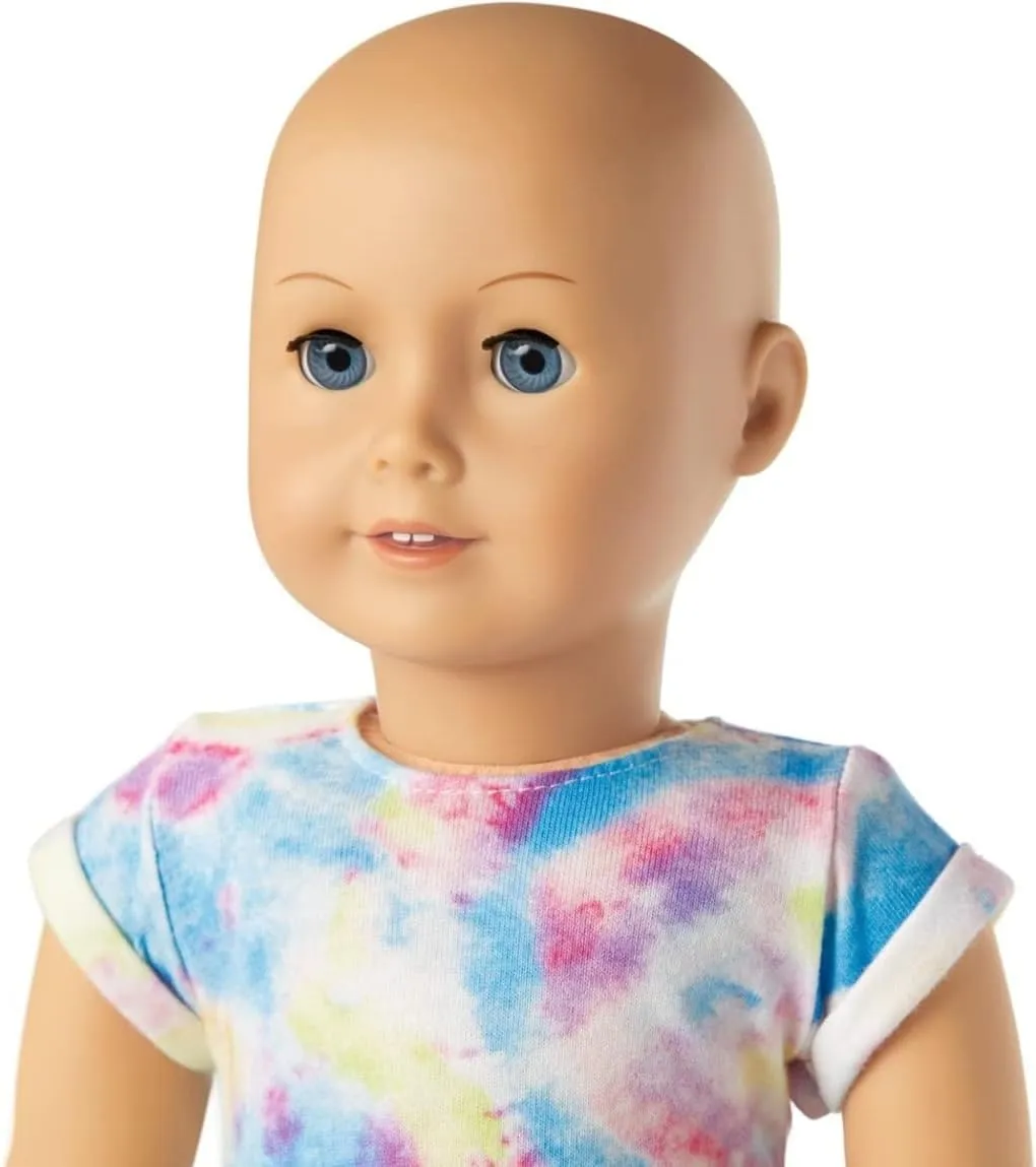 American Girl Truly Me 18-inch Doll #105 with Blue Eyes, Without Hair, Light-to-Medium Skin, T-shirt Dress, For Ages 6 