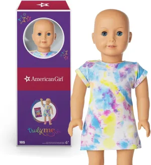 American Girl Truly Me 18-inch Doll #105 with Blue Eyes, Without Hair, Light-to-Medium Skin, T-shirt Dress, For Ages 6 