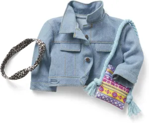 American Girl Truly Me 18-inch Doll Accessories Jean Jacket, Printed Purse, and Leopard-Print Headband, For Ages 6 