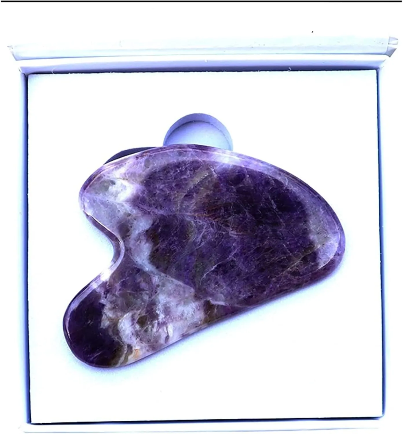 Amethyst Rough Stone Face Care Massage Tool Amethyst Roller Gua Sha Massage Set Natural Crystal Jade Massager Facial Body Neck Skin Beauty Detox (Color : 1 Pcs Box)