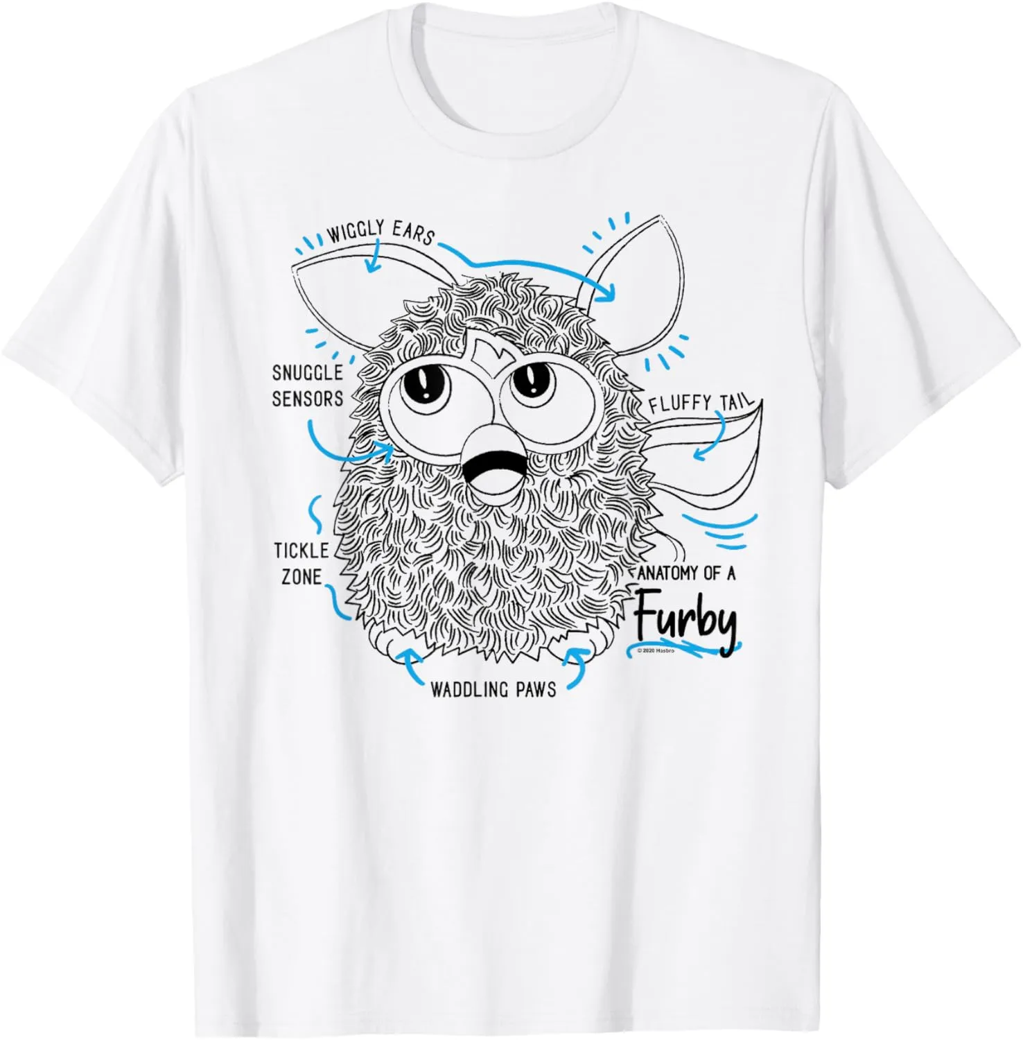 Anatomy Of A Furby Retro Textbook Diagram T-Shirt