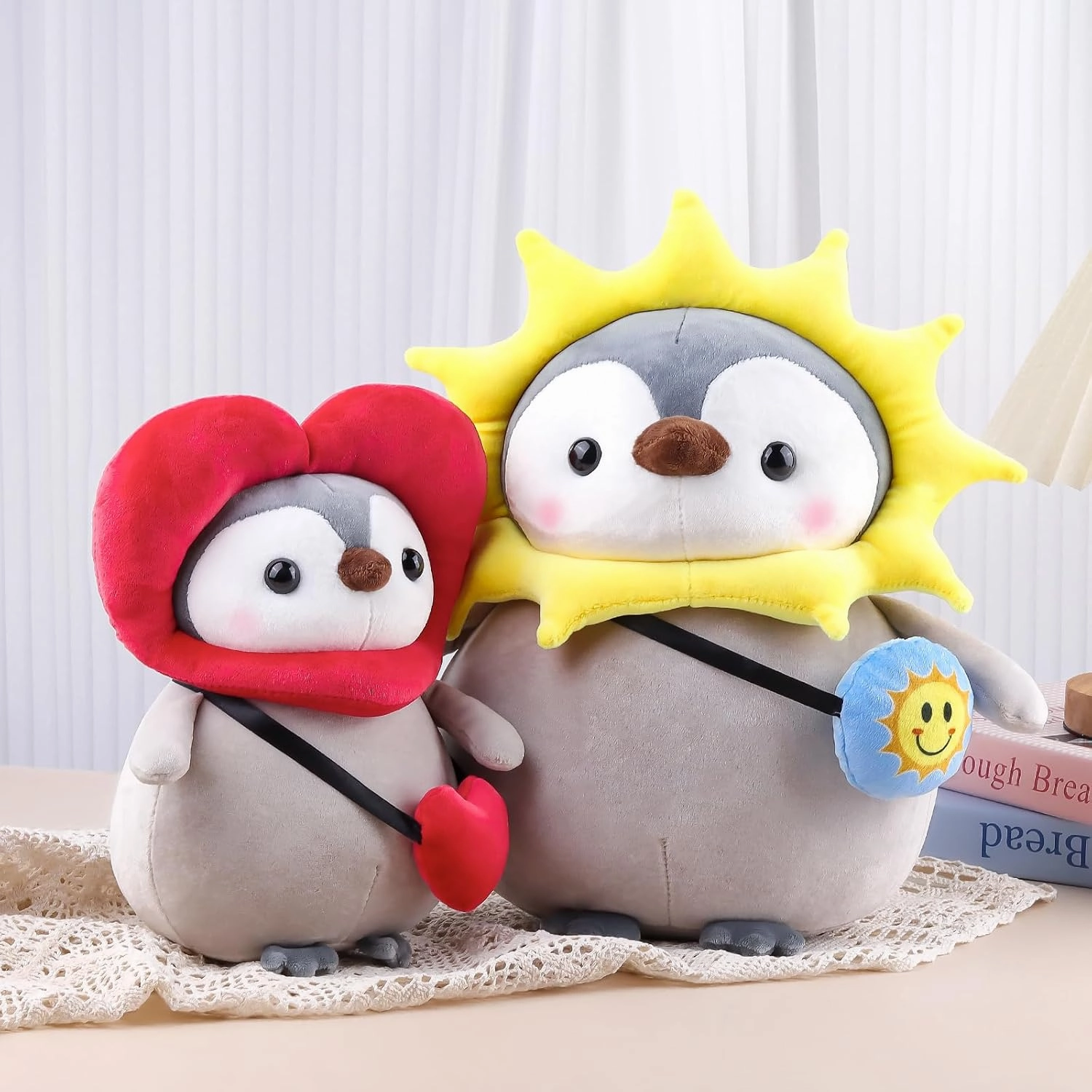 Anboor 9.8" Love Penguin Stuffed Animal, Cute Penguin Soft Plush Toy with Love Outfit, Stuffed Penguin Plushies Animals Toys for Boys Girls Birthday Valentine's Day Party Favors