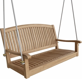 Anderson Teak SW-048R-No Cushion SW-048R Del-Amo 48" Round Swing Bench, Natural