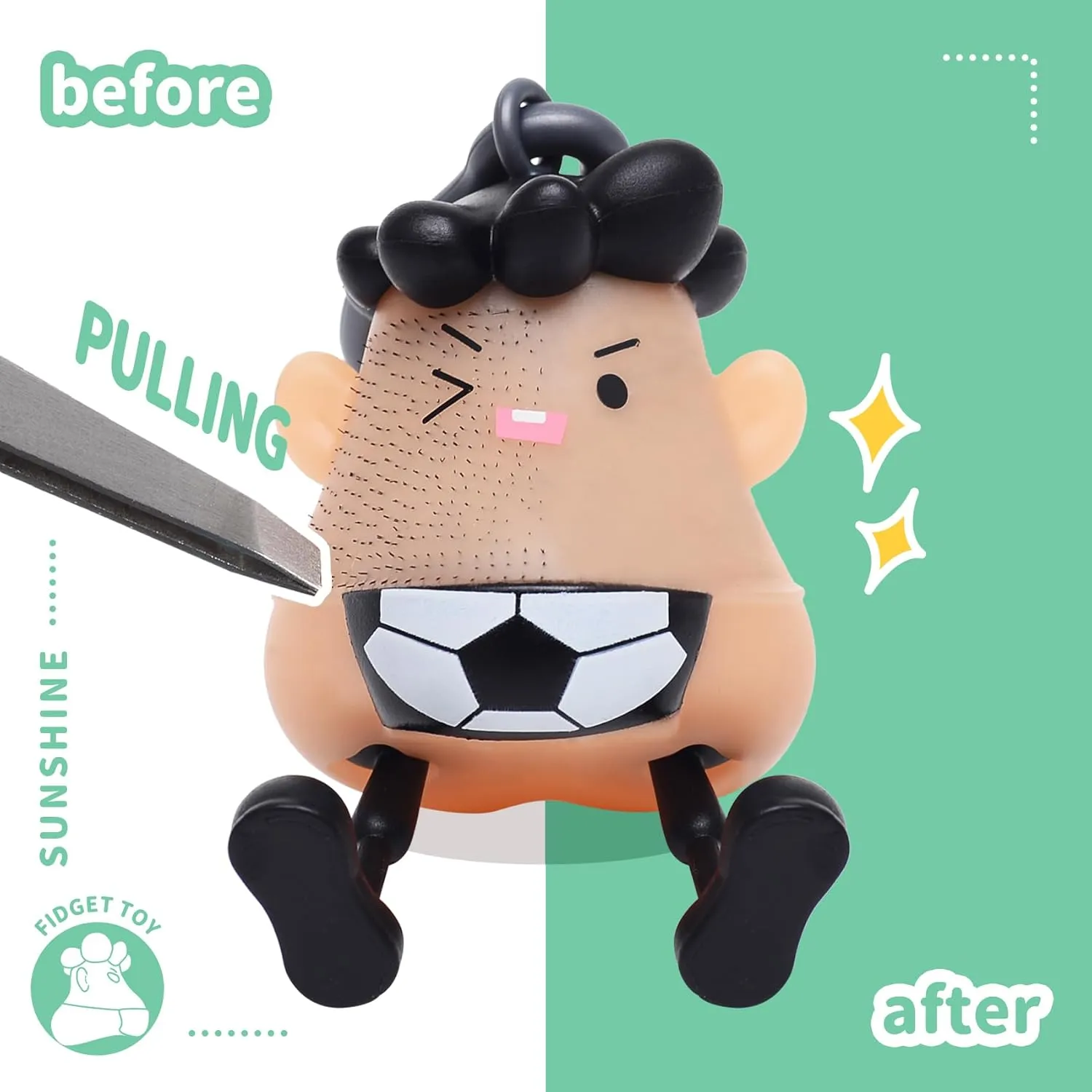 Angel's Wonderland Soccer Pulling Hair Toy Valentines Day Gifts for Him, Skin Picking Fidget Toys Fun for A Pimple Popper Fiend,Helps with Anxiety Stupid But Great Gift