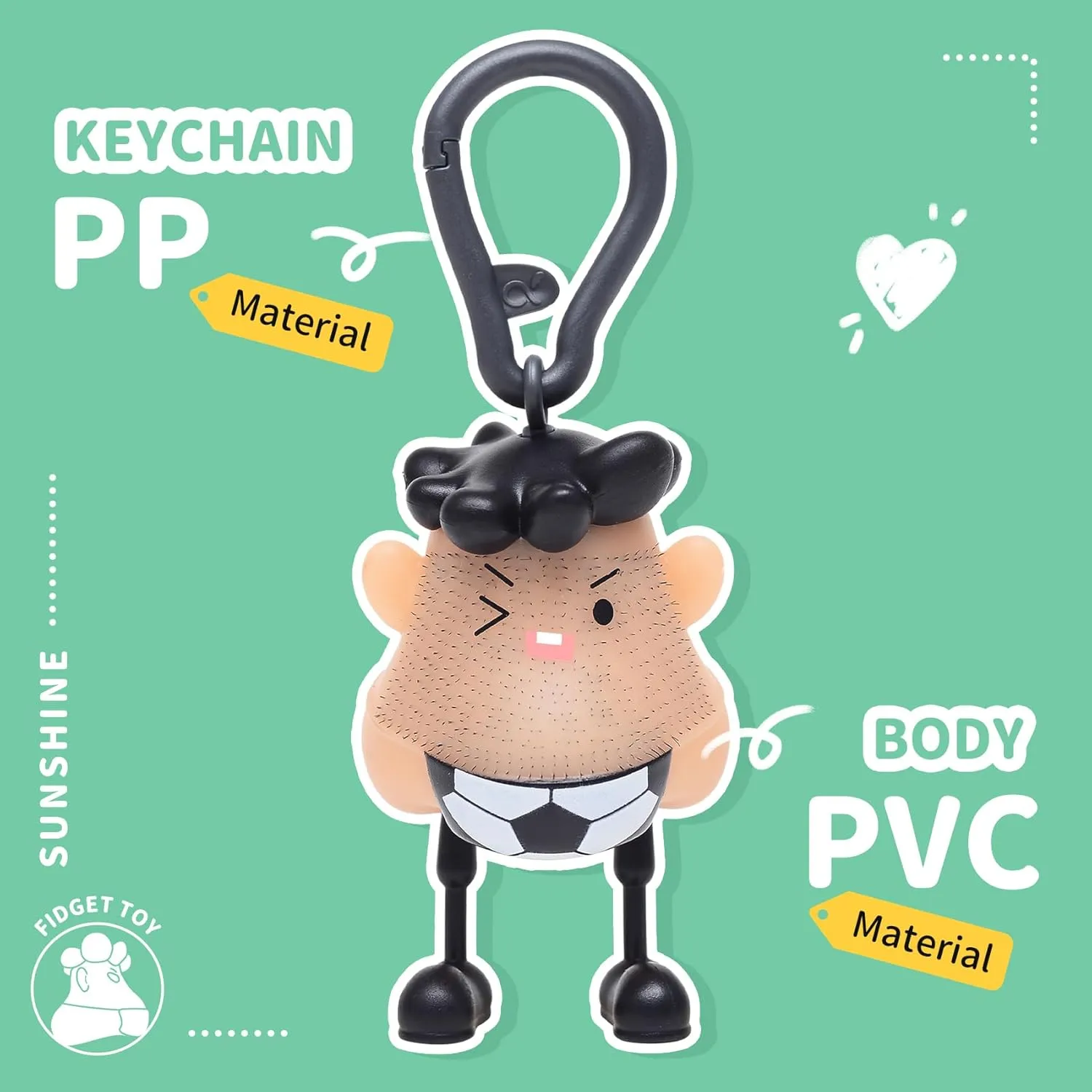 Angel's Wonderland Soccer Pulling Hair Toy Valentines Day Gifts for Him, Skin Picking Fidget Toys Fun for A Pimple Popper Fiend,Helps with Anxiety Stupid But Great Gift